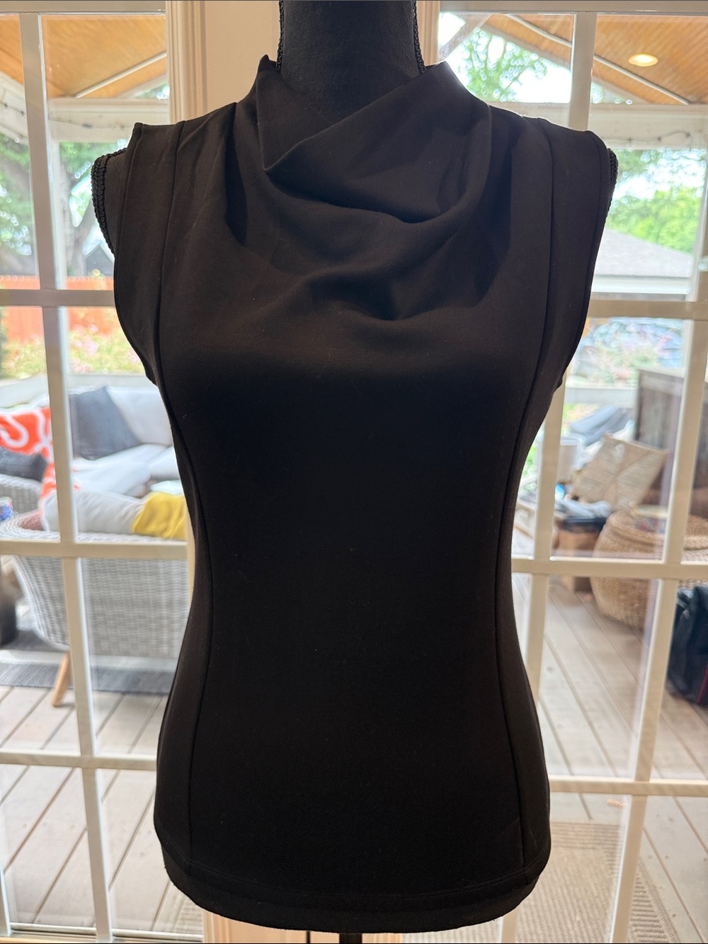 Banana Republic Black Cowl Neck Sleeveless Dress Top